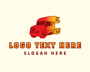 Transportation - Blazing Trailer Truck logo design