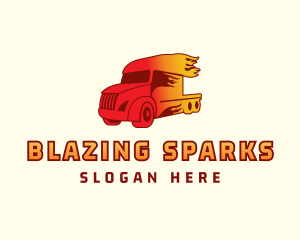 Blazing Trailer Truck logo design