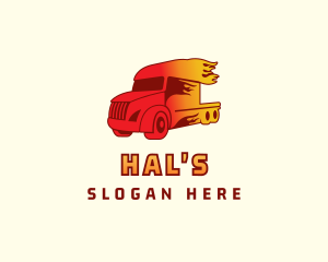 Automobile - Blazing Trailer Truck logo design