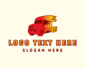 Freight - Blazing Trailer Truck logo design