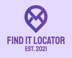 Locator - Purple Mail Location logo design