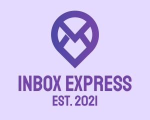 Email - Purple Mail Location logo design