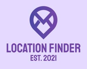 Purple Mail Location logo design