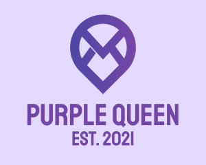 Purple Mail Location logo design