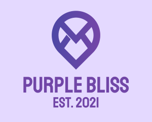 Purple Mail Location logo design