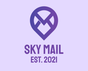 Purple Mail Location logo design