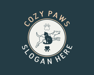 Dog Cat Paw logo design