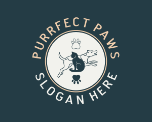 Dog Cat Paw logo design