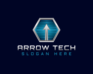 Arrow Hexagon Tech logo design