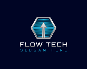 Arrow Hexagon Tech logo design