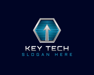 Arrow Hexagon Tech logo design