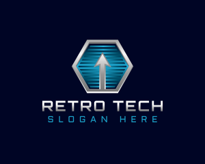 Arrow Hexagon Tech logo design