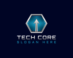 Arrow Hexagon Tech logo design