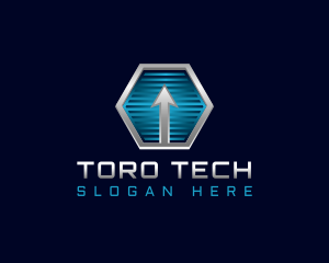 Arrow Hexagon Tech logo design