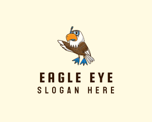 Snorkeling Hawk Eagle logo design