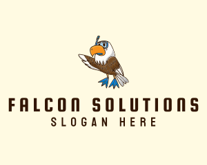 Snorkeling Hawk Eagle logo design