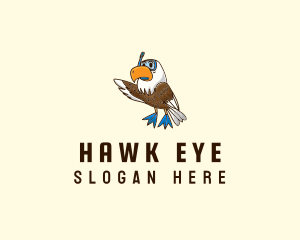 Snorkeling Hawk Eagle logo design