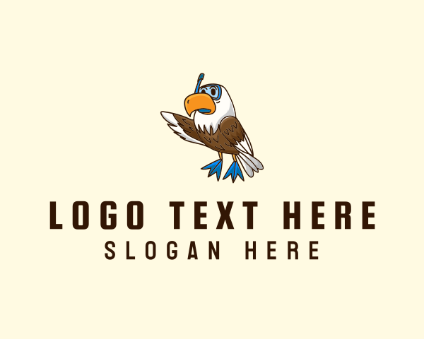 Avian - Snorkeling Hawk Eagle logo design