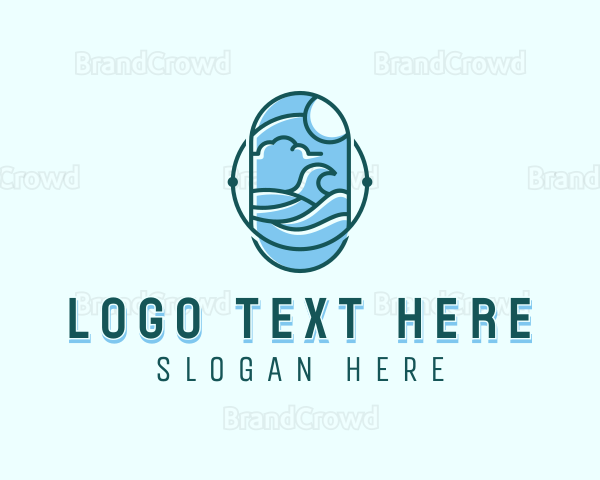 Ocean Surfing Waves Logo