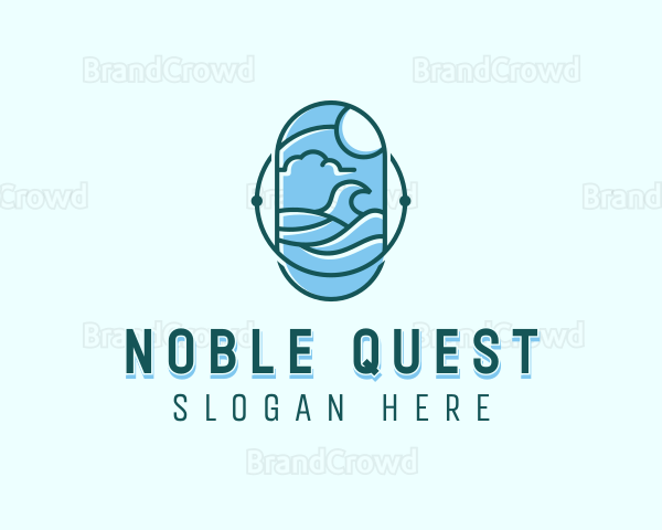 Ocean Surfing Waves Logo