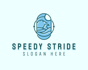 Ocean Surfing Waves Logo