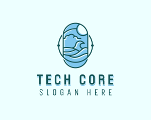 Ocean Surfing Waves Logo