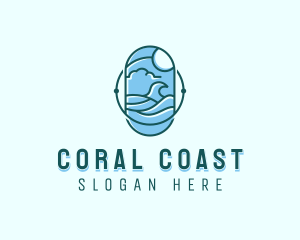 Ocean Surfing Waves logo design