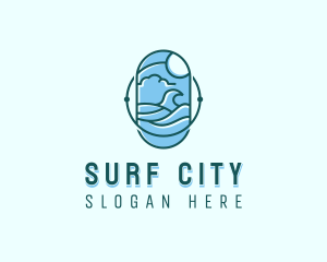 Ocean Surfing Waves logo design