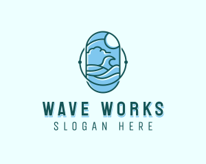 Ocean Surfing Waves logo design