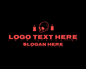 Streetwear - Horror Skull Candle Wordmark logo design