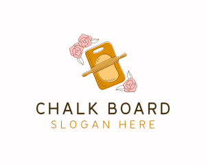 Baking Rolling Pin Flower logo design