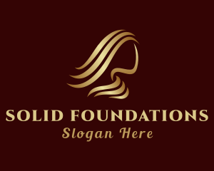 Gold Hair Stylist Logo