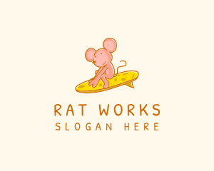 Rat - Cheese Board Mouse logo design
