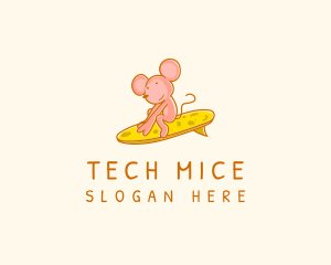 Mice - Cheese Board Mouse logo design