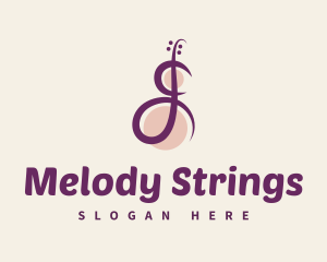 Violin - Abstract Violin Music logo design