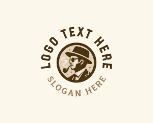 Hat - Smoking Pipe Gentleman logo design