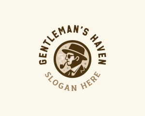 Smoking Pipe Gentleman logo design