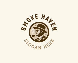 Smoking Pipe Gentleman logo design