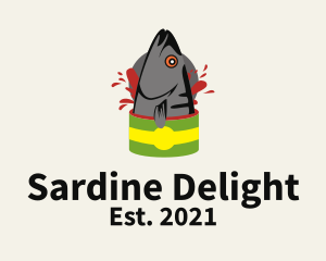 Canned Sardine Fish  logo design