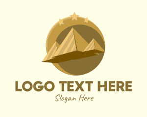 Egypt - Gold Pyramid Travel logo design
