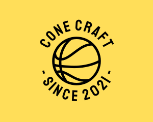 Simple Basketball Hoops Ball logo design