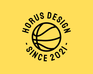 Simple Basketball Hoops Ball logo design