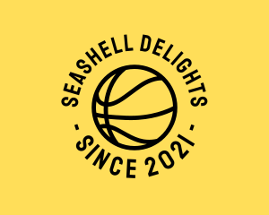 Simple Basketball Hoops Ball logo design