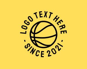 Black And Yellow - Basketball Hoops Ball logo design