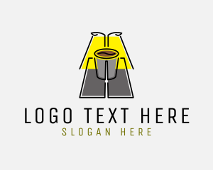 White And Brown - Street Coffee Cup logo design