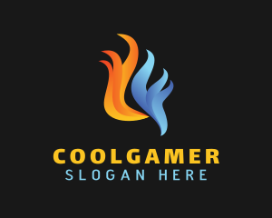 Flame - Gradient Heating & Cooling logo design