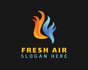 Gradient Heating & Cooling logo design