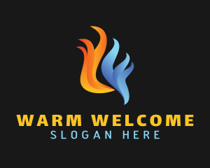 Gradient Heating & Cooling logo design