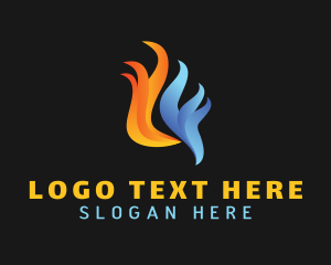 Fire - Gradient Heating & Cooling logo design