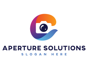 Aperture - Colorful Camera Letter C logo design